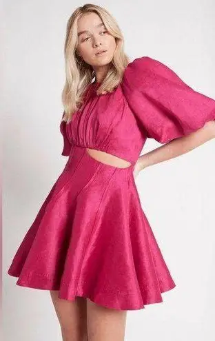 AJE Admiration Asymmetric Mini Dress, Fuchsia, Size AUS 6 US 2, $425 Pink