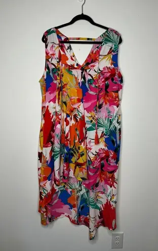 cupio  Flowy Tropical Floral Dress 1X