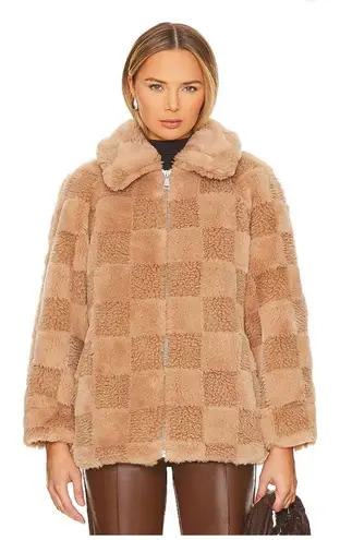 $540 Apparis Lucy Jacket in Butterscotch Checker NWT Tan Size L