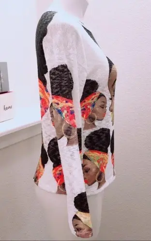 Love j Top Afro Bun Loose Knit Sweater Off-White Size S NWT