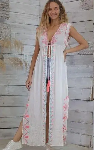 Z&L Europe Ivory Boho Duster Beach Coverup M