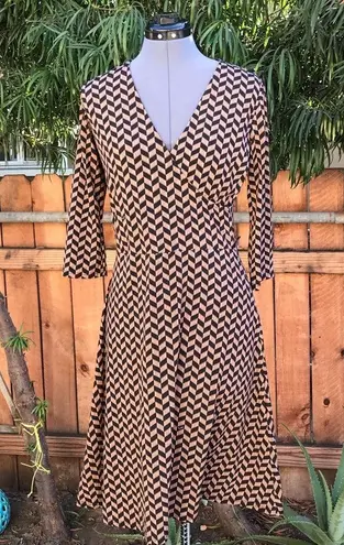 Leota 3/4 Sleeve Faux Wrap Dress Size M