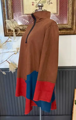 IC Collection Colorblocked Asymmetrical Quarter Zip Jacket ~ Size L 💛🍄 Brown Size L