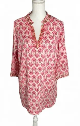 Foxcroft  Pink and White Patterned Blouse thumbnail 1