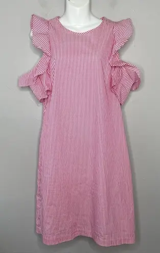 J. McLaughlin Dress Womens Size Small Striped Summer Ruffle Feminine Date Brunch