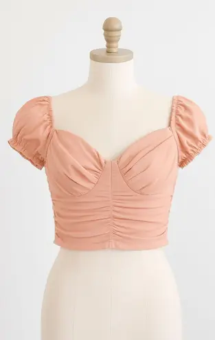 Petal and Pup Y2K Womens Milkmaid Crop Top Size L Pink Cottage Coquette Summer