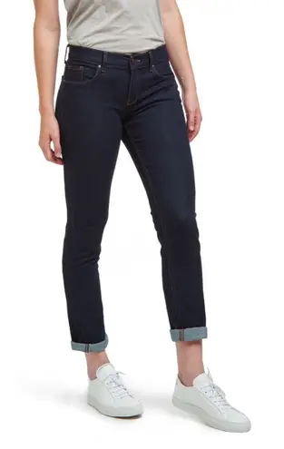 MOTT & BOW Slim Boyfriend Jeans Ridge Wash Women’s 27 x 28 Dark Indigo Blue