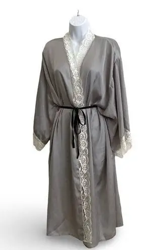 Pinkblush Silver Satin Maternity Robe