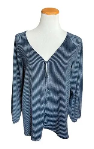 The Impeccable Pig Womens Pinstriped Button Down Top - Sz M - Image 1