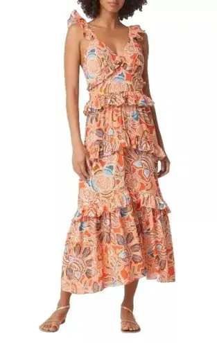 MISA Los Angeles NWT Olivia Rubin Rex Morrison Dress in Tangerine Flora Size S