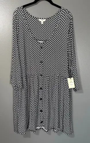 Terra & Sky NWT Floral 90's Grunge Tunic Length Top - 2X - Women's Plus Size