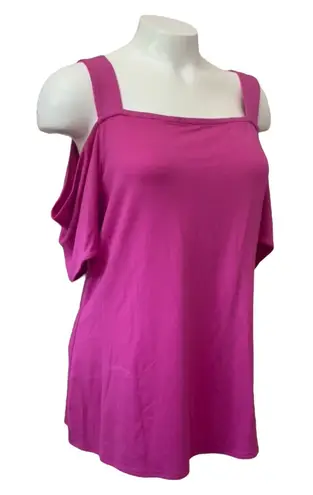 JM Collection Fuschia Cold-Shoulder
