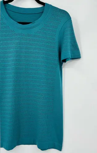 Lululemon  Breeze By Short Sleeve Squad T-Shirt Perforated Ice Cave Aqua Blue 6