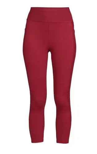 Athletic Works  Womens Performance Capri Size Large 12-14 High Waist Burgundy New