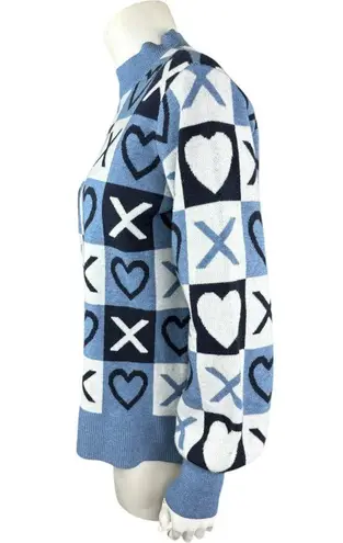 Studio Park X Courtney Khondabi Heart Sweater Blue Small Valentine Winter