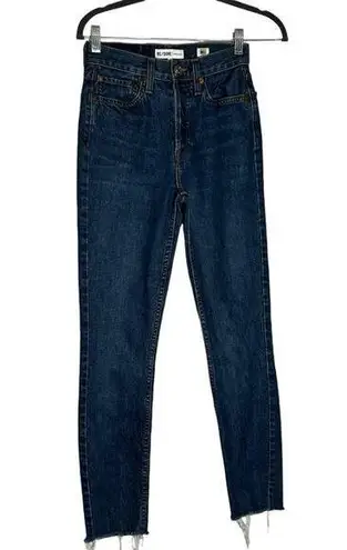 RE/DONE Raw Hem Hidden Button Fly Slim Jeans Size 24