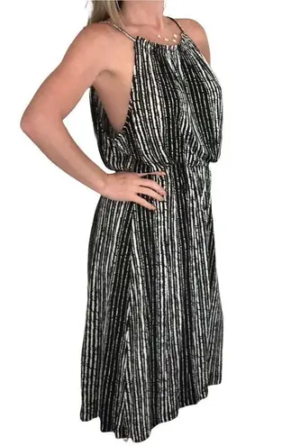 Loft NWT  black and white dress with tie waist