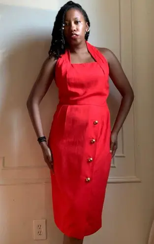 Jessica Howard Vintage Red Sleeveless Midi Dress