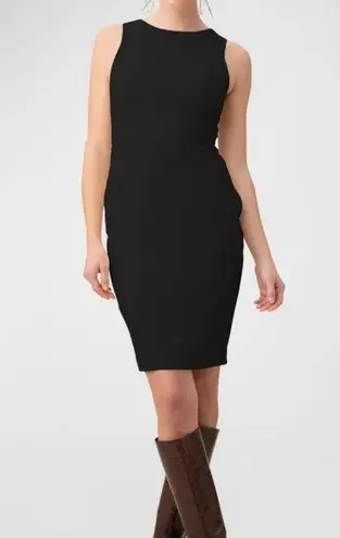 Trina Turk  Petit Rouge Black Sheath Dress Size 10 Career Professional Minimalist