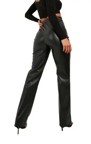 Newport News Vintage 90's Y2K Black Leather High Rise Straight Leg Pants