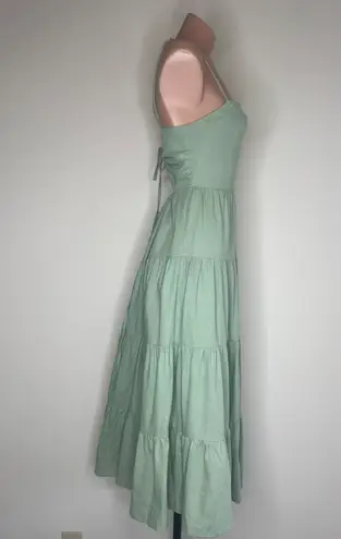 The Comfy And Ready Sally Spaghetti Strap Dress In Green Size Small