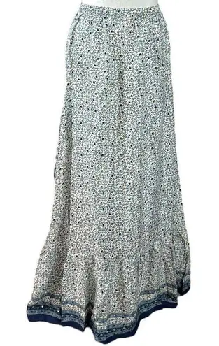 Miss June Floral Prairie Hi Lo Maxi Skirt Small Prairie Gypsy Western Bohemian Tan