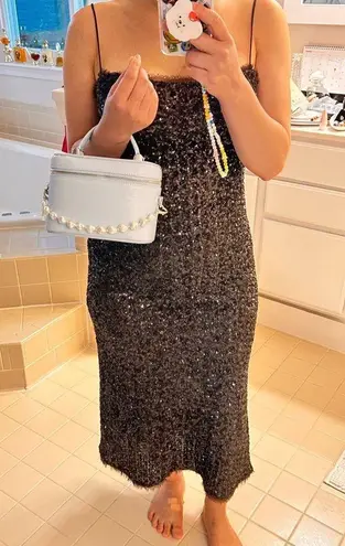 Bloomingdales Vanity bag with faux pearl charm