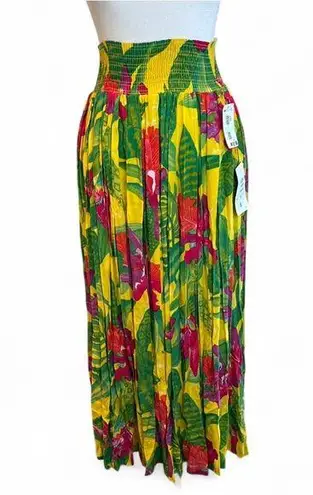 Karen Kane NWT Vtg Colorful Tropical Tahitian Orchard Floral Maxi Skirt Sz 4