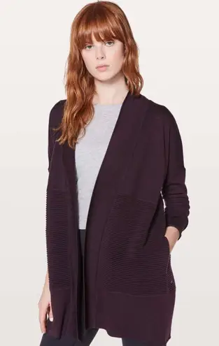 Lululemon Sit In Lotus Wrap II Black Cherry Cardigan