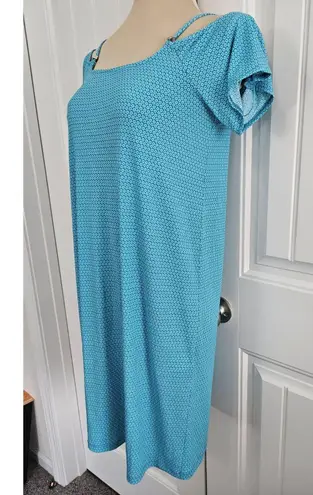 Michael Kors Tile Blue Cold Shoulder Swim Coverup Sz XS Ditzy Daisy Floral