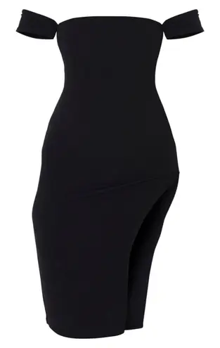 Pretty Little Thing Black  Side Split Midi Dress