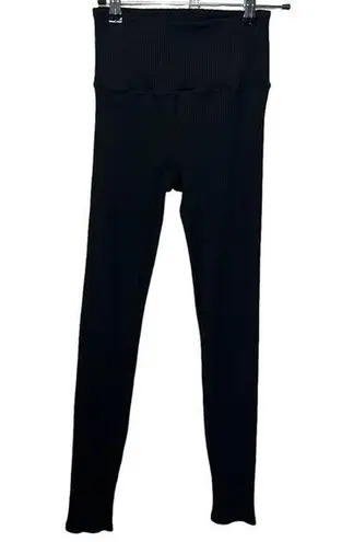 Carbon 38 Ribbed 7/8 Legging Cropped Ankle Black Yoga Gym Women’s Size Small S