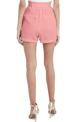 BCBGMAXAZRIA  High-Waisted Pleated Belted Light Pink Shorts