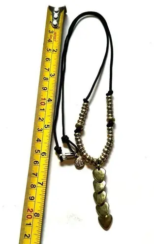 Bella Uno gold tone long heart pendant necklace