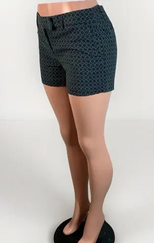 Kenar Shorts Womens Size 4 Blue Green Print Dressy Mid Rise 3.5 Inch w/ Pockets