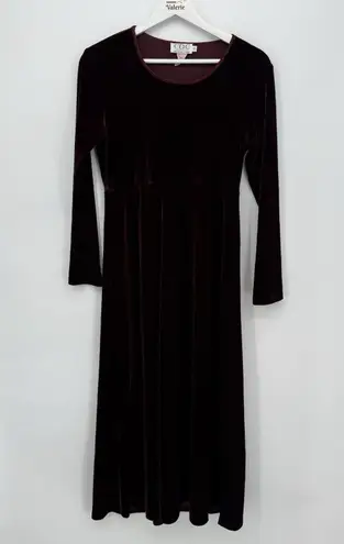 CDC Vintage Deep Red Velvet Long Sleeve Formal Dress Size 6