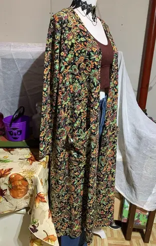 LuLaRoe  Sarah Black Floral Duster