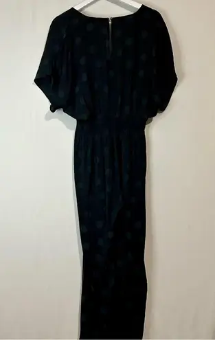 Madewell  Women’s Wrap Front Smock Waist Jumpsuit in Dot Jacquard Black Med EUC