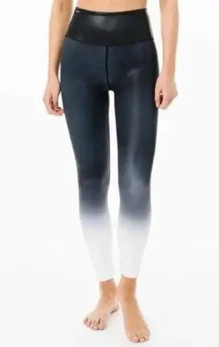 Zyia Black Metallic Ombre Light n Tight Hi-Rise 7/8 Legging Size 12