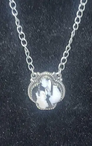 Navajo Indian Sterling Silver White Buffalo Turquoise Link Necklace