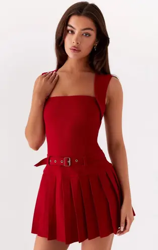 Peppermayo Belted Red Mini Dress