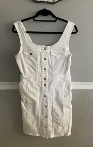 J.Crew Women's White Denim Button Down Fitted Dress Size 6