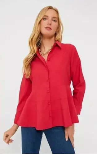 Tuckernuck Pomander Place Red Ashlen Blouse Top NWT Sz S Office Academia Preppy - Image 1