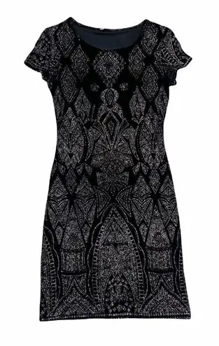 Jump Apparel Y2K black glitter bodycon dress size Small
