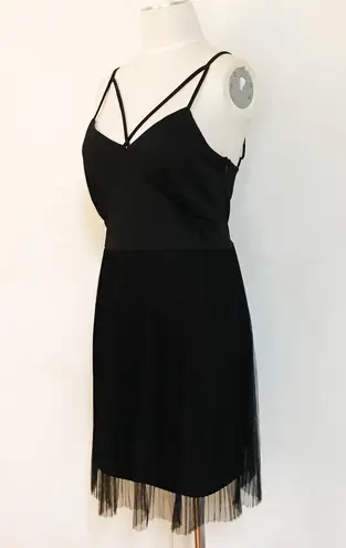 Francesca's Pleated Black Strappy Dress