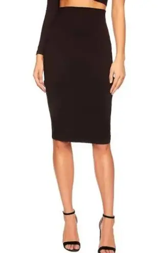 Active USA Women's Flat High Wasited Bodycon Pencil Skirt Black Sz L