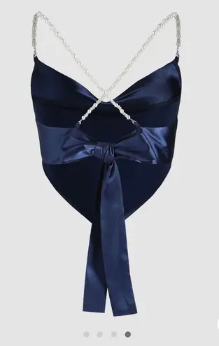 Cider Satin Pearl Cowl Neck Tank