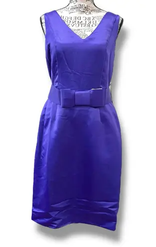 NWT NUE by Shani Size 8 Purple Satin Sheath Dress Built