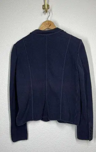 Bogner Textured Knit Zip Front Blazer Jacket M/ L Navy Size undefined