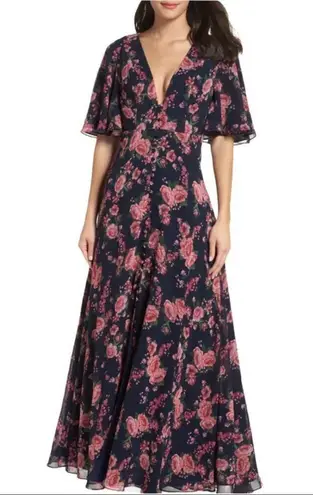 Fame and Partners NWT The Meyer Floral Print Maxi Gown Dress Size 0